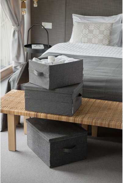 Scatola con coperchio grigia in tessuto 35x26x19 cm Soft Storage – Bigso