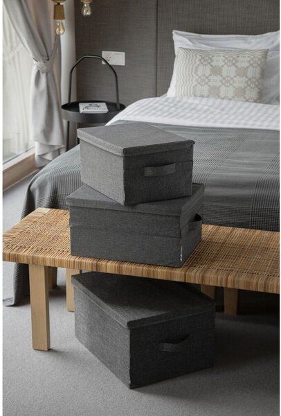 Scatola con coperchio grigia in tessuto 35x26x19 cm Soft Storage – Bigso