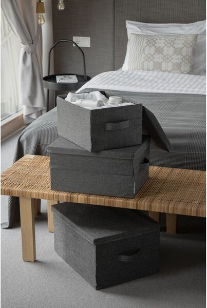 Scatola con coperchio grigia in tessuto 35x26x19 cm Soft Storage – Bigso