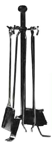 Gruppo per camino in Ferro battuto PALLA 28x h 73 cm - Peso 5,3 kg lavorazione artigianale in stile classico made In Italy 100x100