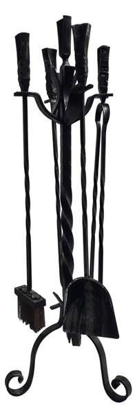 Gruppo per camino in Ferro battuto TORCIGLIONE 28x h 75 cm - Peso 6.50 kg lavorazione artigianale in stile classico made In Italy 100x100