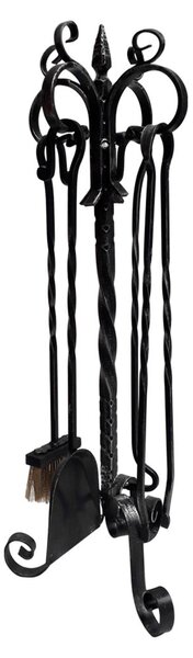 Gruppo per camino in Ferro battuto PIGNA 28x h 75 cm - Peso 6.00 kg lavorazione artigianale in stile classico made In Italy 100x100