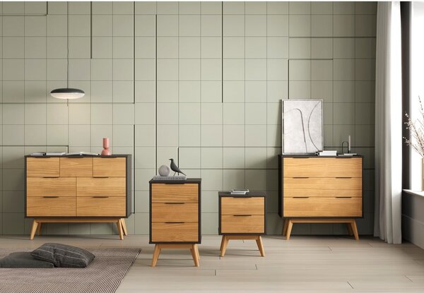 Comodino in legno di pino in colore naturale Lavis - Marckeric