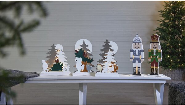 Decorazione luminosa bianca con motivo natalizio Forest Friends - Star Trading