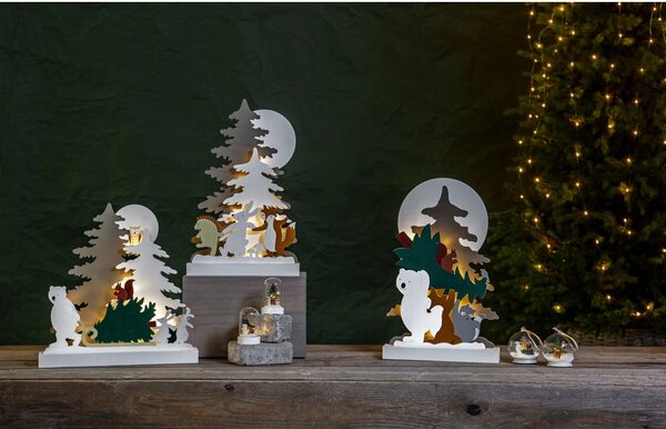 Decorazione luminosa bianca con motivo natalizio Forest Friends - Star Trading