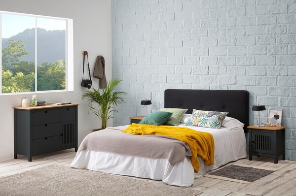 Comodino in legno grigio Bruna - Marckeric