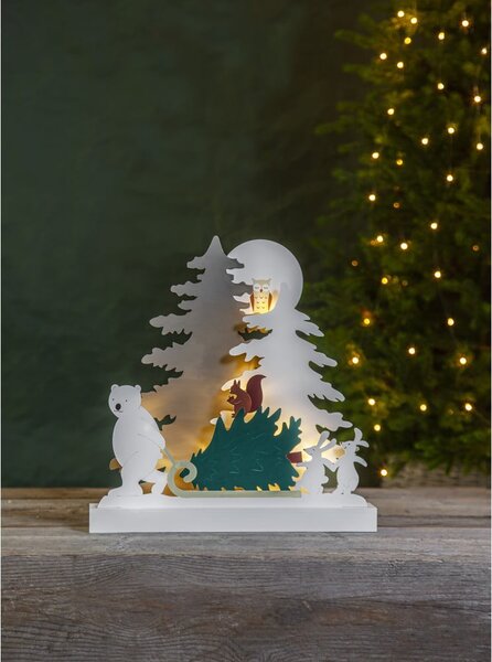 Decorazione luminosa bianca con motivo natalizio Forest Friends - Star Trading