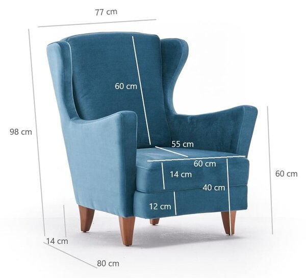 Poltrona con le orecchie blu Lola Brejer - Artie