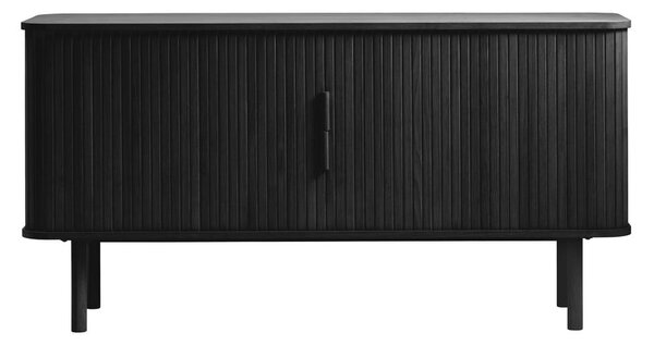 Cassettiera bassa nera in rovere con ante scorrevoli 76x160 cm Cavo - Unique Furniture