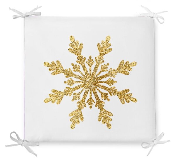 Cuscino di seduta natalizio in misto cotone Fiocco di neve singolo, 42 x 42 cm - Minimalist Cushion Covers