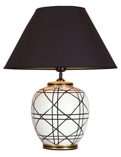 PR Home Lampada da tavolo New York, Nero, Soggiorno / Sala da pranzo, Tessuto / Stoffa / Seta, Lampada da tavolo