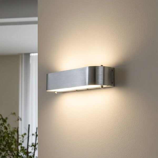 Applique da parete Nika Lindby, dimmerabile, Alluminio / Grigio / Zincato, Camera da letto, Metallo, Moderno, Applique