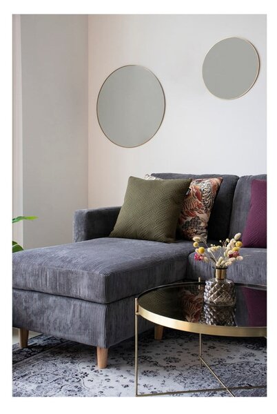 Specchio da parete con cornice color oro , ø 40 cm Jersey - House Nordic