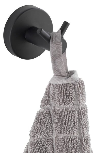 Gancio a parete in acciaio inox nero opaco Bosio - Wenko