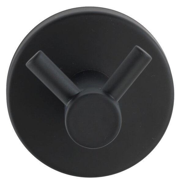 Gancio a parete in acciaio inox nero opaco Bosio - Wenko