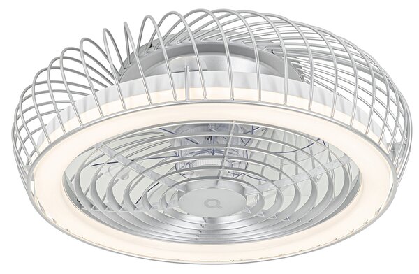 Ventilatore da soffitto intelligente argento incl. LED con telecomando - Crowe