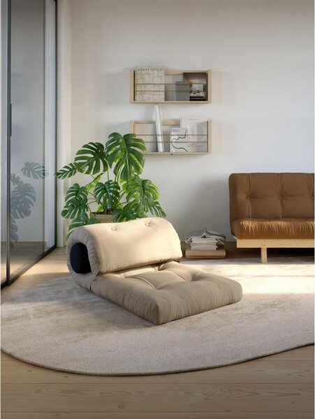 Materasso futon grigio-beige 70x200 cm Wrap Linen Beige/Dark Grey - Karup Design