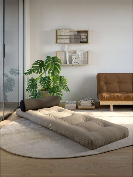 Materasso futon grigio-beige 70x200 cm Wrap Linen Beige/Dark Grey - Karup Design