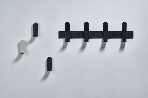 Appendiabiti da parete in metallo nero A-Rack - Zone