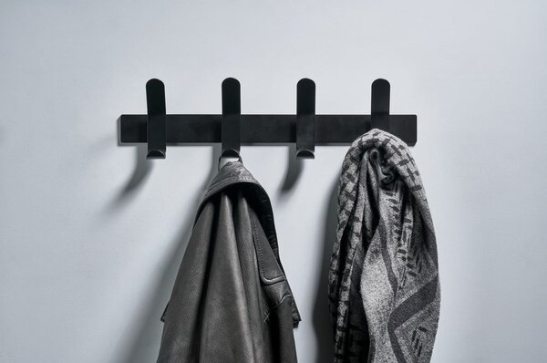 Appendiabiti da parete in metallo nero A-Rack - Zone