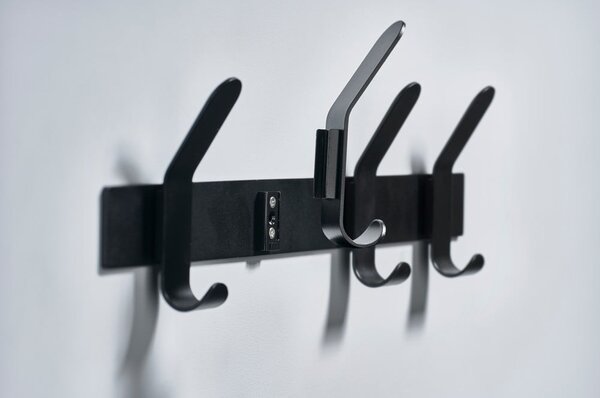 Appendiabiti da parete in metallo nero A-Rack - Zone
