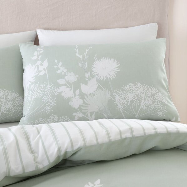 Biancheria da letto bianca e verde , 135 x 200 cm Meadowsweet Floral - Catherine Lansfield