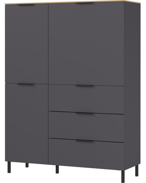 Cassettiera alta grigia in rovere 109x146 cm California - Germania