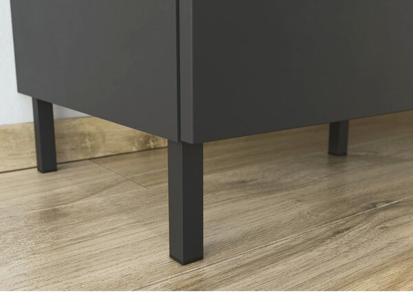 Cassettiera alta grigia in rovere 109x146 cm California - Germania