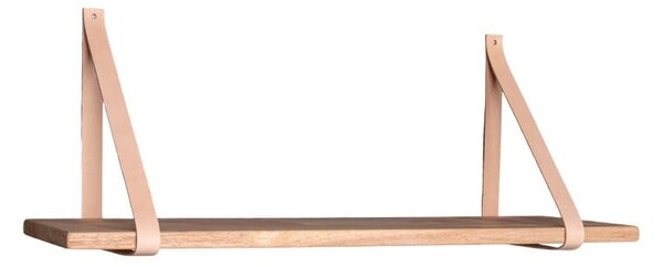 Mensola in legno con manici in pelle , 80 x 20 cm Forno - House Nordic