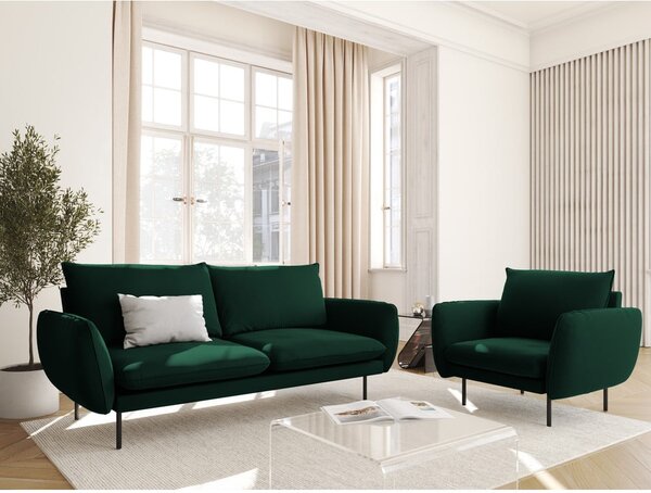 Divano in velluto verde scuro 160 cm Vienna - Cosmopolitan Design