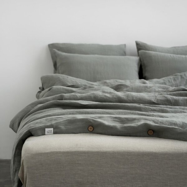 Biancheria da letto cachi extended linen per letto matrimoniale 200x220 cm Khaki - Linen Tales