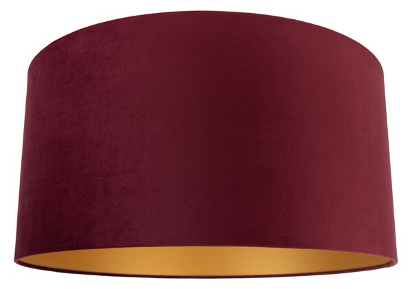 Paralume in velluto rosso 50/50/25 con interno dorato