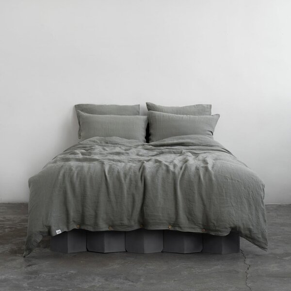 Biancheria da letto cachi extended linen per letto matrimoniale 200x220 cm Khaki - Linen Tales
