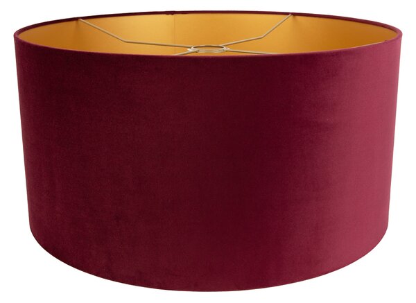 Paralume in velluto rosso 50/50/25 con interno dorato