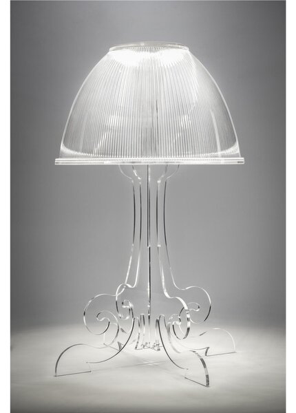 Lampada LED Stile Liberty IRIS media trasparente incolore, Dimensioni 34x34x h 52,8 cm, 14 W, 1300 lumen peso 1,5 kg, spessore 10 mm