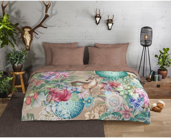 Biancheria da letto in flanella marrone per letto singolo 140x200 cm - HIP