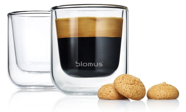 Set di bicchieri doppio strato 2 pz 80 ml Nero – Blomus