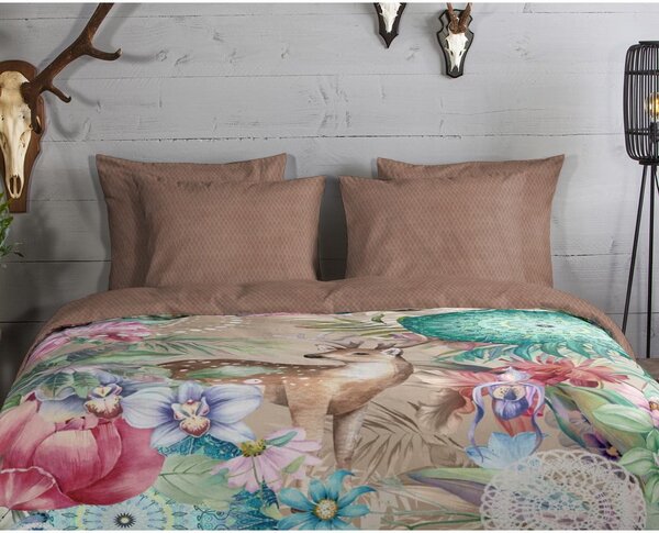 Biancheria da letto in flanella marrone per letto singolo 140x200 cm - HIP