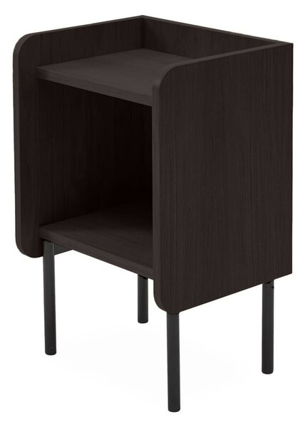 Comodino nero in rovere con ripiani Wrap - Bonami Selection