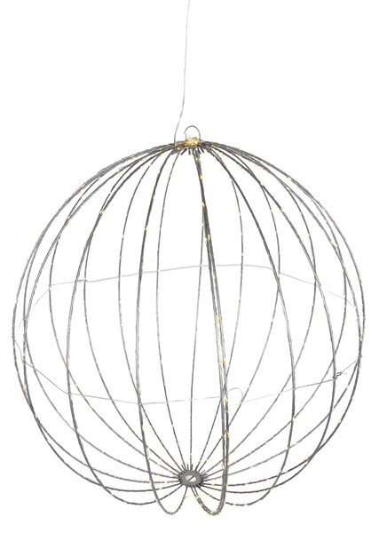 Lampada a sospensione natalizia a forma di palla bianca 60 cm con LED e timer IP44 - Nobi