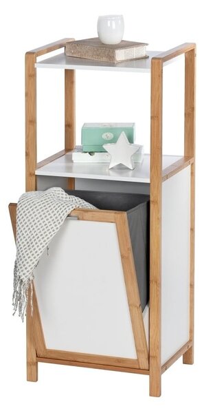 Mensola da bagno in bambù di colore bianco-naturale 40x95 cm Finja - Wenko