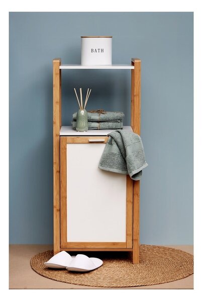 Mensola da bagno in bambù di colore bianco-naturale 40x95 cm Finja - Wenko