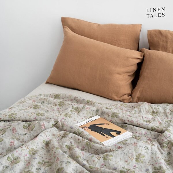 Copriletto trapuntato in lino colore naturale 200x220 cm Botany 2 & Melange - Linen Tales