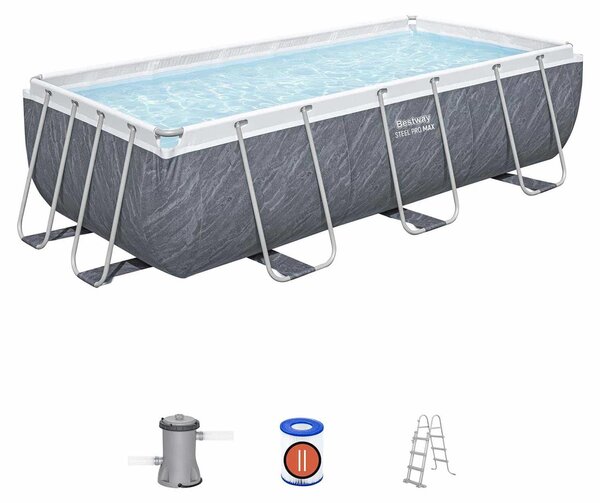 Piscina Steel Pro Max Marble 4,04 x 2,01 x 1 m - 56721