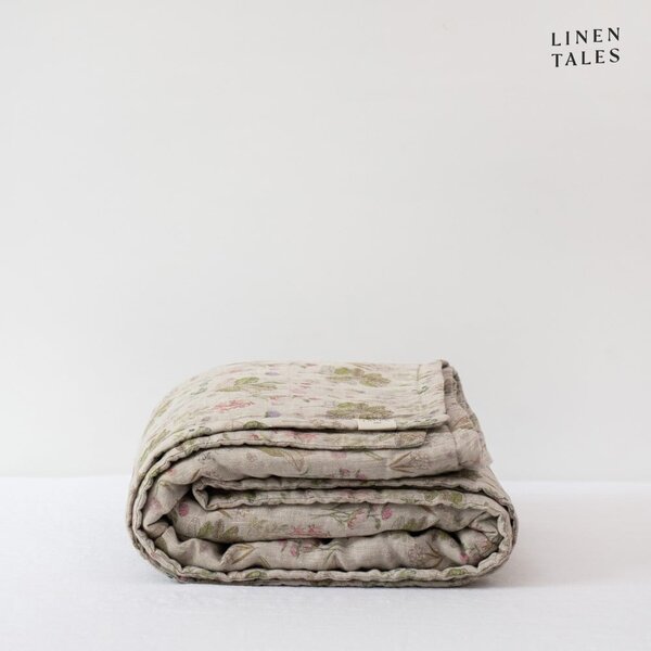 Copriletto trapuntato in lino colore naturale 200x220 cm Botany 2 & Melange - Linen Tales