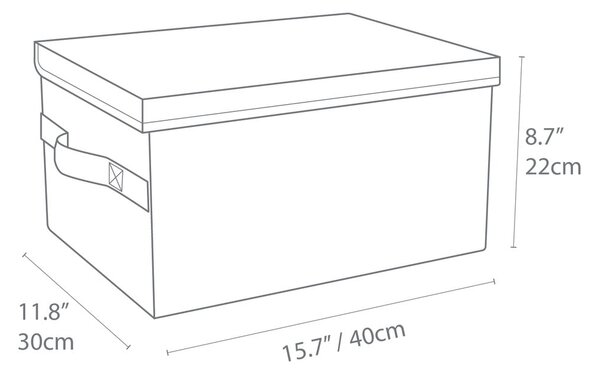 Scatola con coperchio blu in tessuto 40x30x22 cm Soft Storage – Bigso