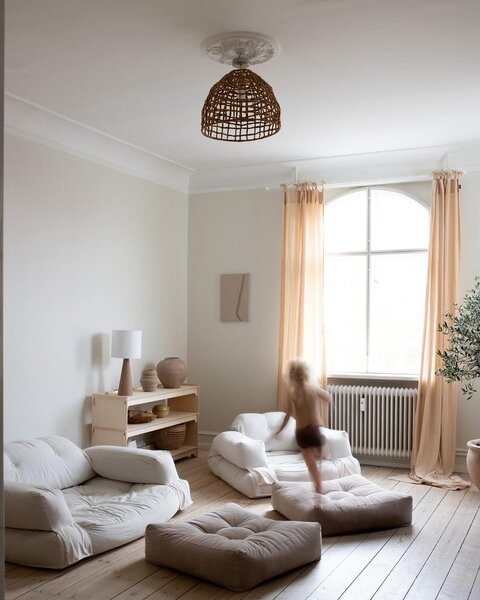 Divano letto blu 140 cm Hippo - Karup Design