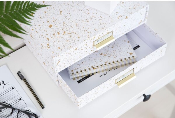 Cassettiera con 2 cassetti in oro e bianco Birger - Bigso Box of Sweden