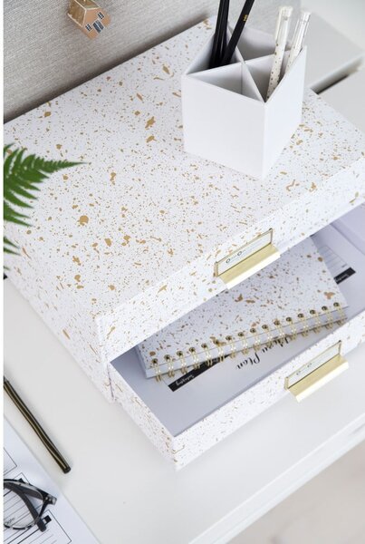 Cassettiera con 2 cassetti in oro e bianco Birger - Bigso Box of Sweden