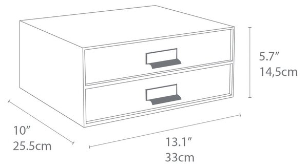 Cassettiera con 2 cassetti in oro e bianco Birger - Bigso Box of Sweden